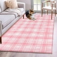thumbnail image 1 of Pink Plaid Area Rugs 2.7'x5', Washable Small Throw Rugs for Kitchen Bedroom, Modern Art Checkered Farmhouse Indoor Outdoor Rug Non-Slip Low Pile Carpet Runner Reversible Floor Mats, 1 of 8