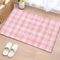 thumbnail image 1 of Pink Plaid Bathroom Rug Washable 2x3 Entryway Rug Non Slip Modern Art Checkered Farmhouse Front Door Mat Low Pile Indoor Doormat Throw Floor Carpet for Kitchen Bedroom Entrance, 1 of 8