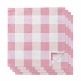 thumbnail image 1 of Pink Plaid Cloth Napkins, Spring Farmhouse Buffalo Checkered Washable and Reusable Dinner Napkins Set of 4, Table Napkin for Kitchen Party Birthday Wedding Hotel Housewarming 20"x20", 1 of 8