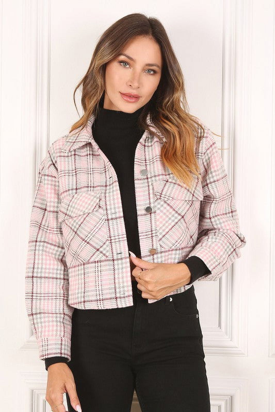 Cropped 2025 plaid jacket