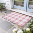 thumbnail image 1 of Pink Plaid Door Mat Indoor Outdoor, Spring Farmhouse Buffalo Checkered Non Slip Welcome Mat with Rubber Backing, Absorbent Fabric Front Door Mats Entryway Rug for Home Patio Entrance 20"x31.5", 1 of 8
