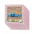 thumbnail image 1 of Pink Plaid Easter Cloth Napkins Set of 8 Reusable Dinner Napkins, Blue Truck Spring Floral Bunny Wooden Cocktail Napkin Washable Table Napkins for Wedding/Holiday Party/Baby Shower 20"x20", 1 of 7