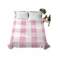 thumbnail image 1 of Pink Plaid Flat Sheets Only Twin XL Size, Soft Breathable Bed Top Sheets for Mattress, Spring Farmhouse Buffalo Checkered Luxury Bedding Flat Sheets for Home Hotel Bedroom Bed Protection, 1 of 9