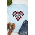 thumbnail image 1 of Pink Plaid Love Graphic Tee T-Shirt PLUS, 1 of 9