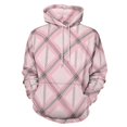 thumbnail image 1 of Pink Plaid Pattern Fabric Design_1 Men's Women Vintage 3D Hooded Sweatshirt - All-Season Loose Fit Streetwear, 1 of 6