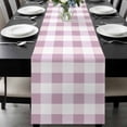 thumbnail image 1 of Pink Plaid Table Runner 120 Inches Long, Spring Summer Farmhouse Buffalo Checkered Kitchen Coffee Dining Table Decoration for Home Party Birthday Wedding Home Decor 13x120 Inches, 1 of 8