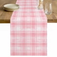 thumbnail image 1 of Pink Plaid Table Runner 60 Inches Long Farmhouse Dress Scarves, Modern Art Checkered Farmhouse Dining Tablerunner for Coffee Table/Kitchen Island/Party Décor, 13" x 60", 1 of 8