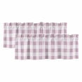 thumbnail image 1 of Pink Plaid Valances for Windows, Decorative Rod Pocket Window Valance Curtains, Spring Summer Farmhouse Buffalo Checkered Short Curtain Drapes for Kitchen/Living Room, 2 Panels, 54" W x 18" L, 1 of 8