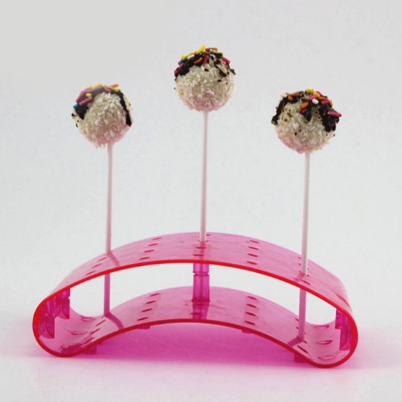 Pink Plastic Cake Stand Display Rack with Clear Polished Edges for Lollipops Candy Weddings Parties