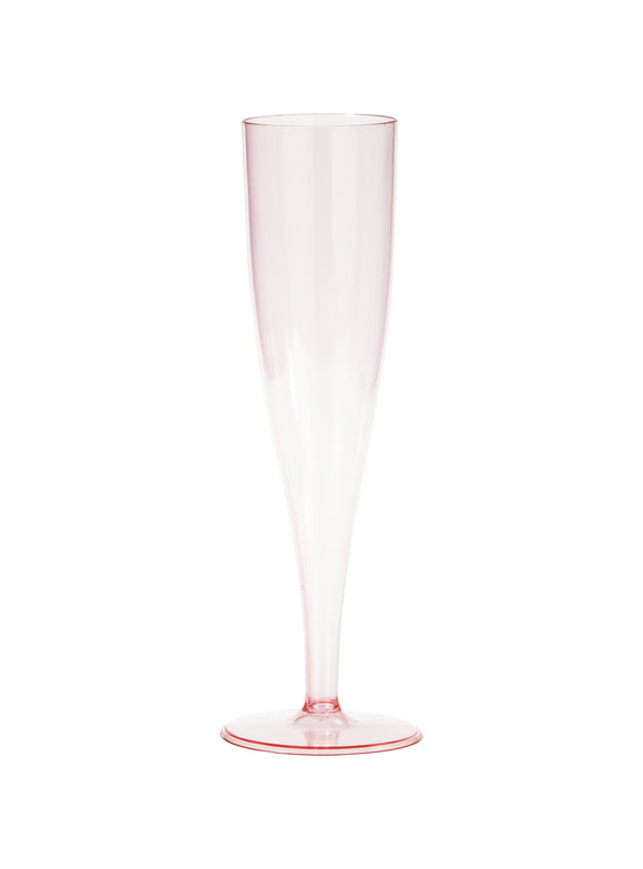 Pink Plastic Champagne Glasses 4 Ct, 5 Ounces, Way to Celebrate