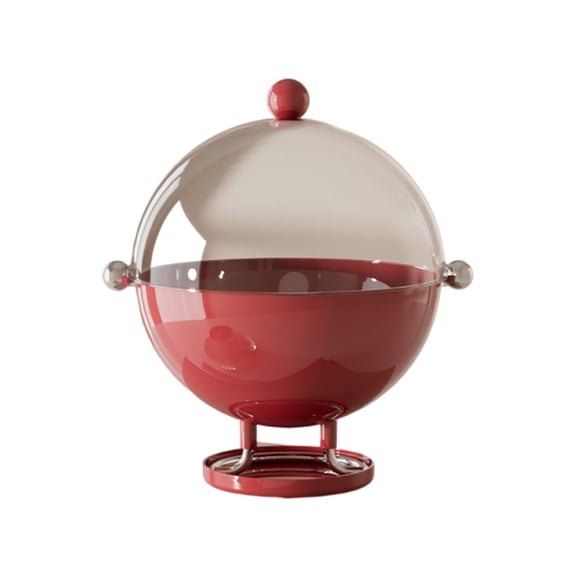 Pink Plastic Fruit Bowl Pedestal Bowl, Decorated Fruit Tray for Kitchen Counter Dining Table, Footed Bowl for Parties Bread Salad, Hollow Bottom Fresh-Keeping Bowl, Disassemblable Easy-Clean Bowl