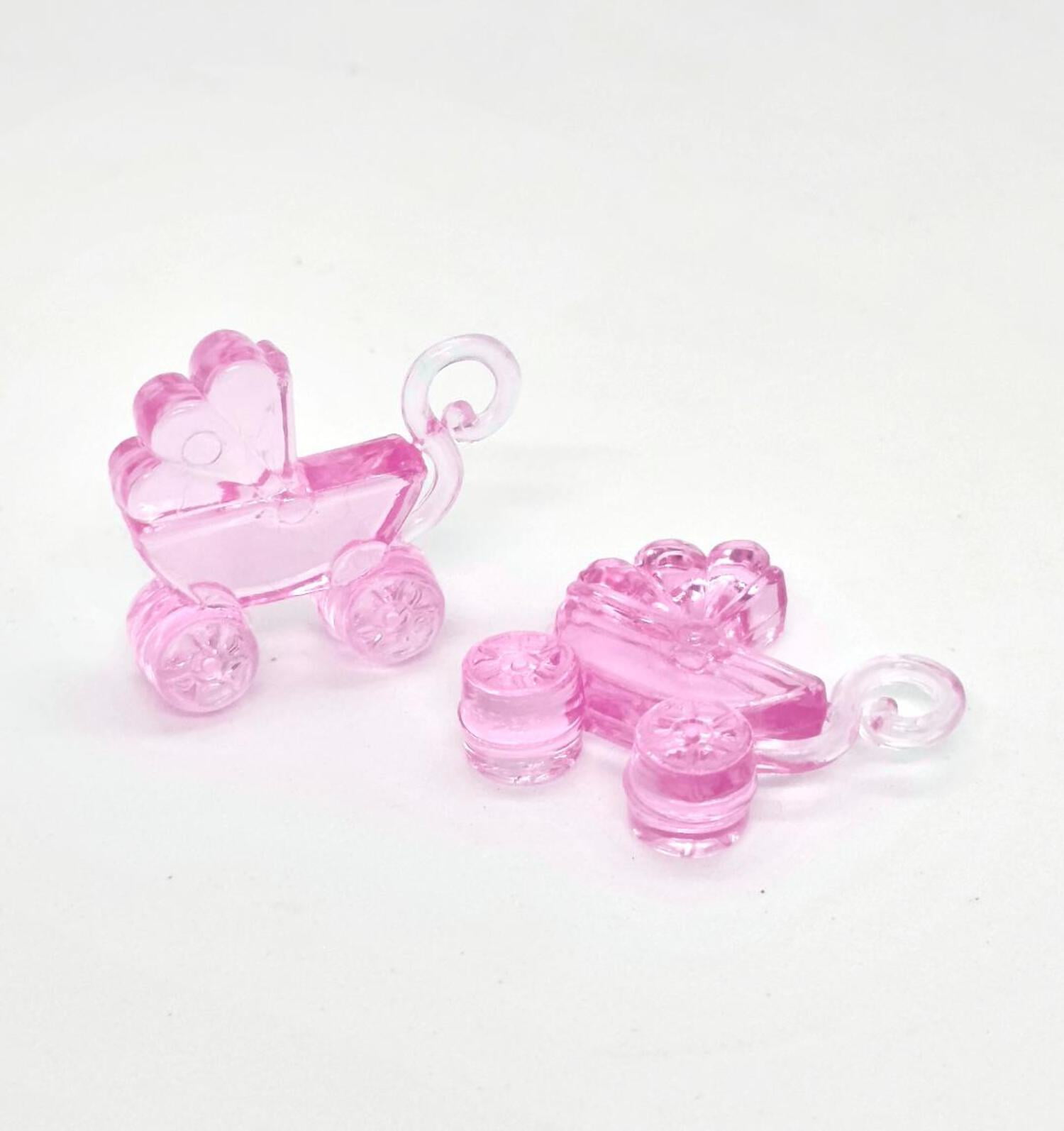 Pink Plastic Miniature Baby Stroller (144 Pieces)