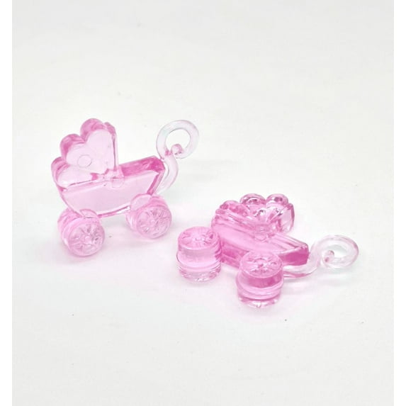 Pink Plastic Miniature Baby Stroller (144 Pieces)