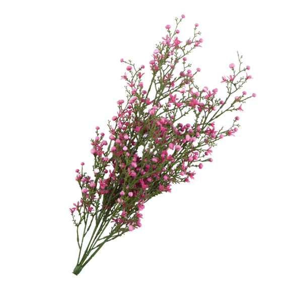 Pink Plastic Starflower and Berry Bush - for Spring and Everyday Decor - Factory Direct Craft