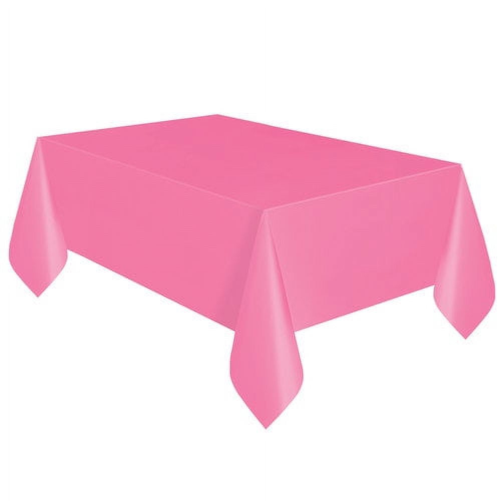 Pink Plastic Table Covers 108" x 54" , 3 ct