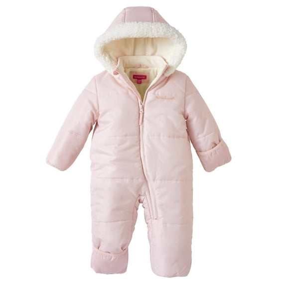 Pink Platinum Baby Girls' One-Piece Puffer Winter Snowsuit with Hood (Newborn & Infant)