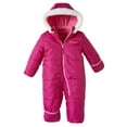 thumbnail image 1 of Pink Platinum Baby Girls' One-Piece Puffer Winter Snowsuit with Hood (Newborn & Infant), 1 of 7