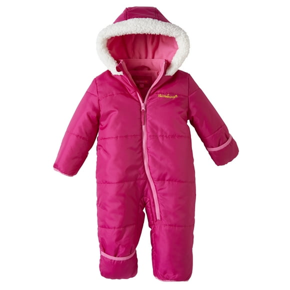 Pink Platinum Baby Girls' One-Piece Puffer Winter Snowsuit with Hood (Newborn & Infant)