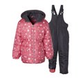 thumbnail image 1 of Pink Platinum Baby Toddler Girl Metallic Star Print Puffer Jacket Coat & Snowbib, 2pc Set, 1 of 2