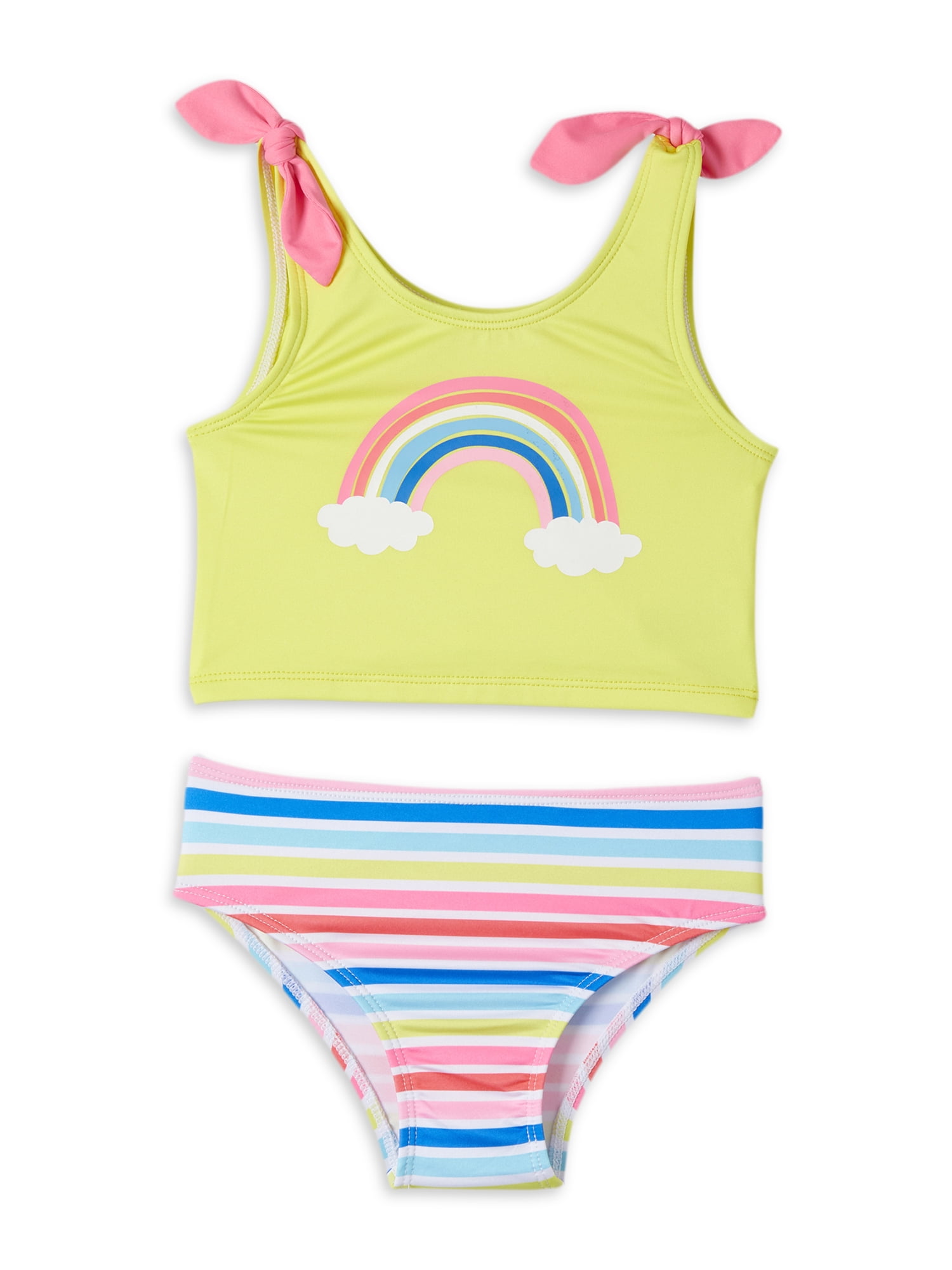 Pink Platinum Baby Toddler Girl Rainbow Tankini Swimsuit