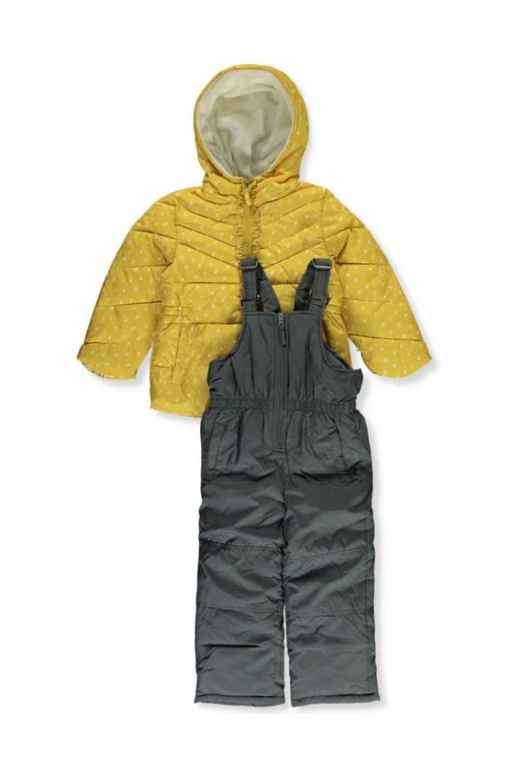 Girls' 2-Piece Hearts Snowsuit Set Color: yellow Size: 2t
