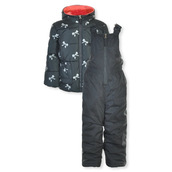 Pink Platinum Girls' 2-Piece Snowsuit Jacket Set Outfit Color: gray Size: 4t