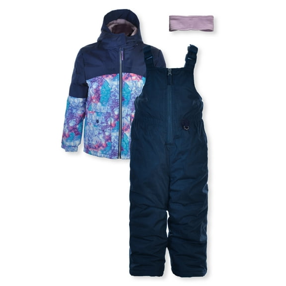 Pink Platinum Girls' 3-Piece Snowsuit Set Outfit Color: navy Size: 4