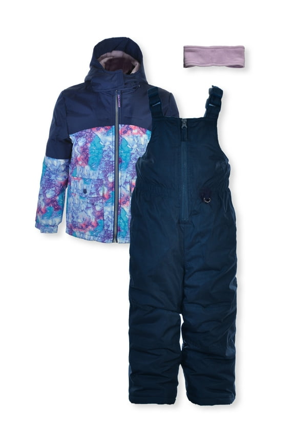 Girls' 3-Piece Snowsuit Set Outfit Color: navy Size: 4t