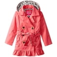 thumbnail image 1 of Pink Platinum Girls 7-16 Ruffled Trench Coat (Red 14/16), 1 of 2