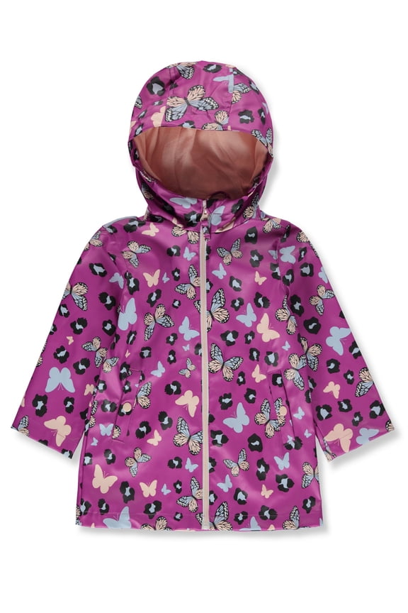 Girls' Butterfly Rain Coat Color: purple Size: 4