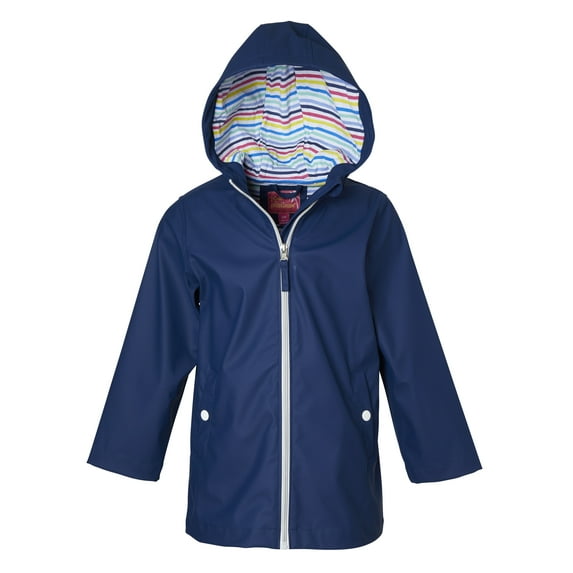 Pink Platinum Girls Full Zip Hooded Rain Jacket, Sizes 4-16