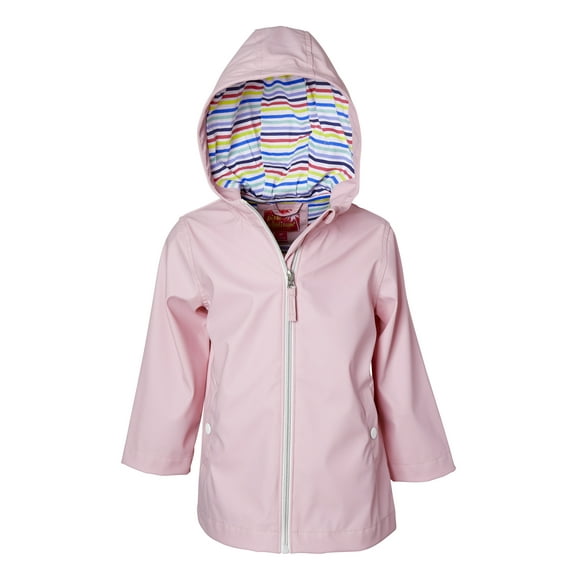 Pink Platinum Girls Full Zip Hooded Rain Jacket, Sizes 4-16