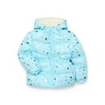 thumbnail image 1 of Pink Platinum Girls Heart Foil Printed Hooded Puffer Jacket with Fleece Lining, Sizes 4-16, 1 of 3