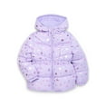 thumbnail image 1 of Pink Platinum Girls Heart Foil Printed Hooded Puffer Jacket with Fleece Lining, Sizes 4-16, 1 of 3