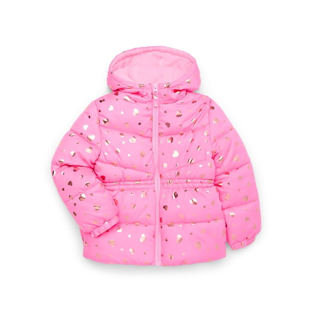 Pink Platinum Girls Puffer Jacket Hat Scarf Set main image 1