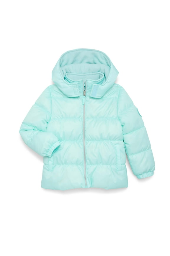 Girls Hooded Ripstop Winter Puffer Coat, Sizes 4-16