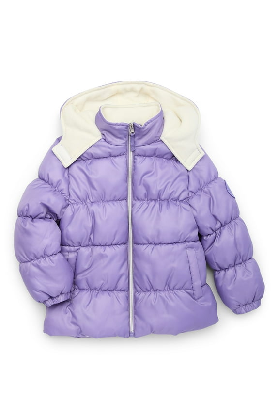 Girls Hooded Ripstop Winter Puffer Coat, Sizes 4-16