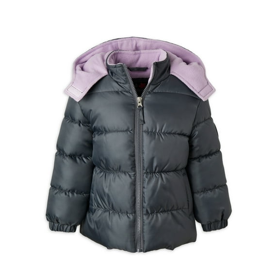 Pink Platinum Girls Hooded Ripstop Winter Puffer Coat, Sizes 4-16