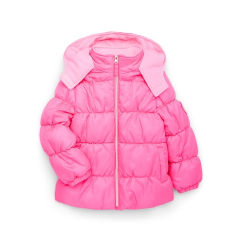 Pink Platinum Girls Hooded Ripstop Winter Puffer Coat, Sizes 4-16