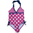 thumbnail image 1 of Pink Platinum Girls Pink Polka Dot Halter Swimming Suit Bathing Suit 1 PC Size 4, 1 of 2