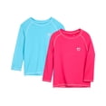 thumbnail image 1 of Pink Platinum Girls' Rash Guard Shirt - 2 Pack UPF 50+ Long Sleeve Quick Dry Swim Shirt (Size: 4-16), 1 of 6