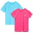 thumbnail image 1 of Girls' Rash Guard Shirt - 2 Pack UPF 50+ Short Sleeve Quick Dry Swim Shirt (Size: 4-16), 1 of 8
