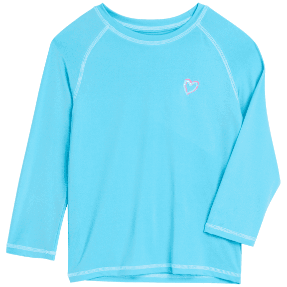Pink Platinum Girls' Rash Guard - UPF 50+ Protective Quick Dry Long Sleeve Swim Shirt (5-16)