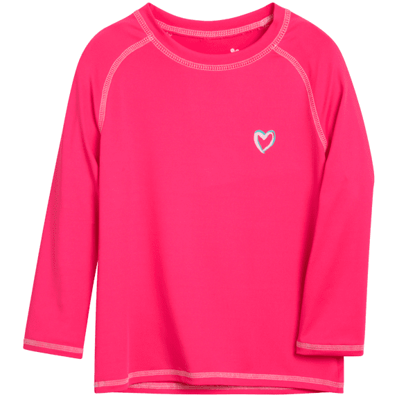 Pink Platinum Girls' Rash Guard - UPF 50+ Protective Quick Dry Long Sleeve Swim Shirt (5-16)