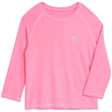 Pink Platinum Girls' Rash Guard - UPF 50  Protective Quick Dry Long Sleeve Swim Shirt (5-16)