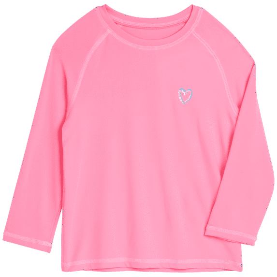 Pink Platinum Girls' Rash Guard - UPF 50+ Protective Quick Dry Long Sleeve Swim Shirt (5-16)