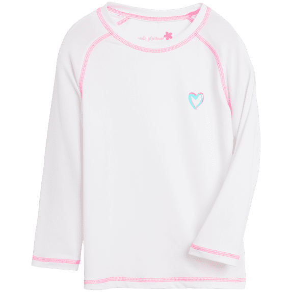 Pink Platinum Girls' Rash Guard - UPF 50+ Protective Quick Dry Long Sleeve Swim Shirt (5-16)