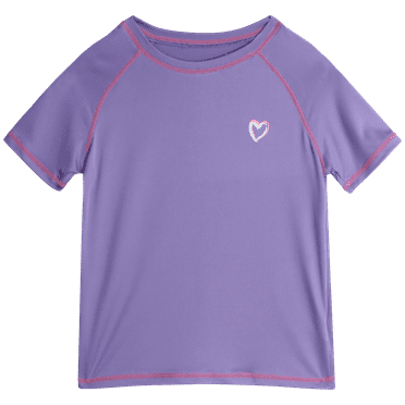 Pink Platinum Girls' Rash Guard - UPF 50  Protective Quick Dry Short Sleeve Swim Shirt (4-16)