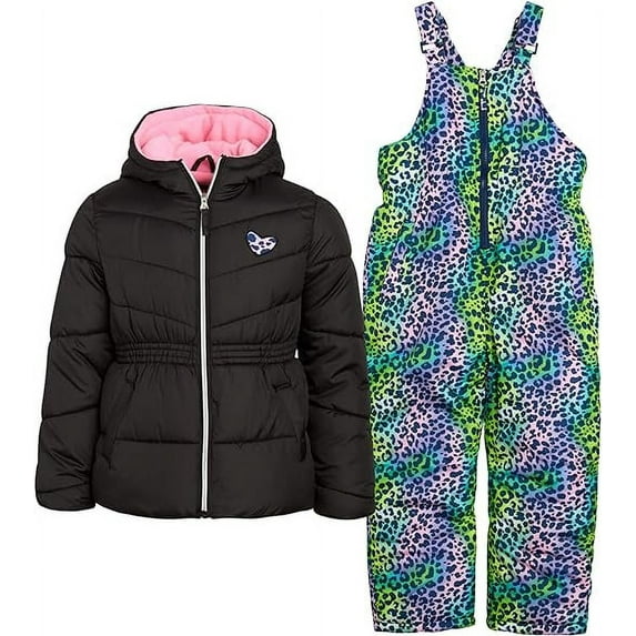 Pink Platinum Girls' Snowsuit - 2 Piece Insulated Ski Jacket and Snow Bib (Size: 12M-4)
