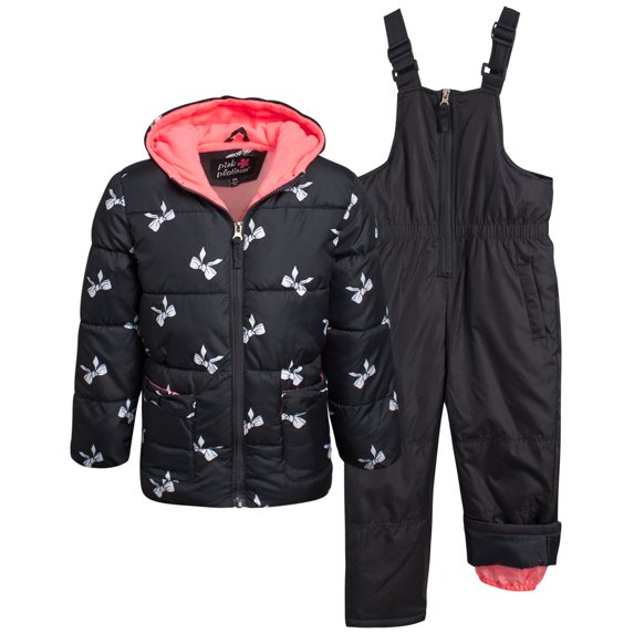 Pink Platinum Girls' Snowsuit - 2 Piece Insulated Ski Jacket and Snow Bib (Size: 12M-4)